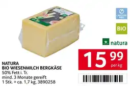 Transgourmet Natura Bio Wiesenmilch Bergkäse Angebot