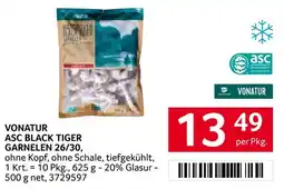 Transgourmet Vonatur ASC Black Tiger Garnelen 26/30 Angebot