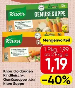 Spar Knorr Goldaugen Rindfleisch-, Gemüsesuppe oder Klare Suppe Angebot