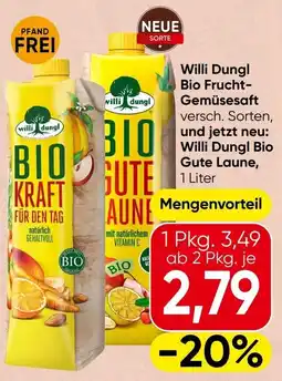 Spar Willi Dungl Bio Frucht-Gemüsesaft Angebot