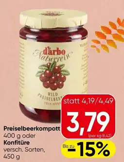 Spar d'arbo Naturrein Preiselbeerkompott Angebot