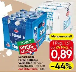 Spar Schärdinger Formil haltbare Vollmilch Angebot