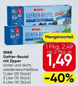 Spar SPAR Gefrier-Beutel mit Zipper Angebot