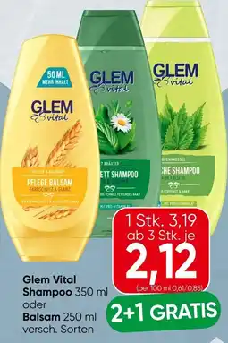 Spar Glem Vital Shampoo oder Balsam Angebot
