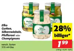 Nah&Frisch Efko Gurken, Silberzwiebeln, Pfefferoni oder Champignons Angebot