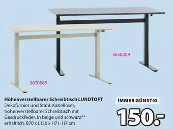 Höhenverstellbarer Schreibtisch LUNDTOFT