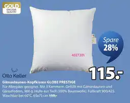 JYSK Otto Keller Gänse Daunen-Kopfkissen GLOBE PRESTIGE Angebot