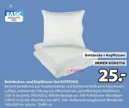 JYSK Bettdecken- und Kopfkissen-Set KVITEGGA Angebot