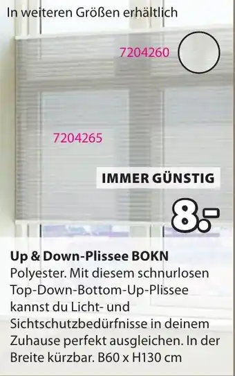 Up & Down-Plissee BOKN Angebot bei JYSK