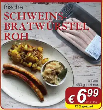 Frische Schweins-Bratwürstel Roh