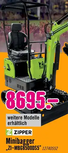 Hornbach Zipper Minibagger „ZI-MBG8500DS5“ Angebot