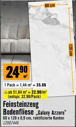 Hornbach Feinsteinzeug Bodenfliese „Galaxy Azzuro“ Angebot