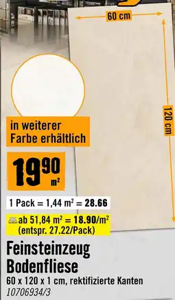 Hornbach Feinsteinzeug Bodenfliese Angebot