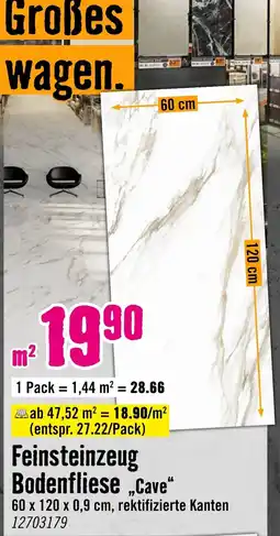 Hornbach Feinsteinzeug Bodenfliese „Cave“ Angebot
