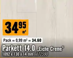 Hornbach Parkett 14.0 „Eiche Creme“ Angebot