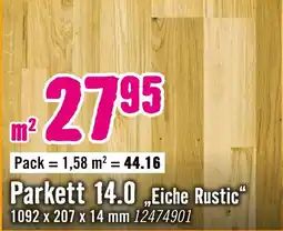 Hornbach Parkett 14.0 „Eiche Rustic“ Angebot