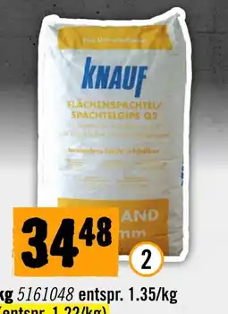 Hornbach Knauf Flächenspachtel/Spachtelgips Q2 Angebot