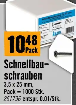 Hornbach Schnellbauschrauben Knauf Angebot