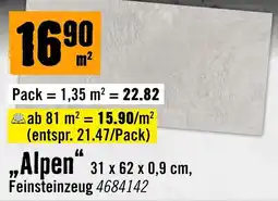 Hornbach Alpen Feinsteinzeug Angebot