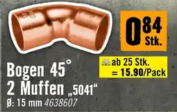 Hornbach Bogen 45° 2 Muffen „5041“ Angebot