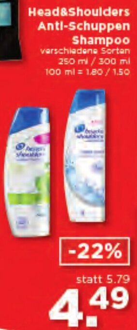 Unimarkt Head&Shoulders Anti-Schuppen Shampoo Angebot