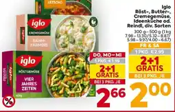 Billa Iglo Röst-, Butter-, Cremegemüse, Ideenküche od. Reindl Angebot
