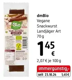 dm dmBio Vegane Snackwurst Landjäger Art Angebot