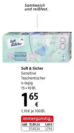dm Soft & Sicher Sensitive Taschentücher Angebot