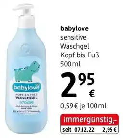 dm babylove sensitive Waschgel Kopf bis Fuẞ Angebot