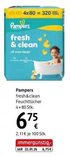 dm Pampers fresh & clean Feuchttücher Angebot