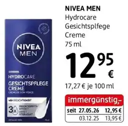 dm NIVEA MEN Hydrocare Gesichtsplfege Creme Angebot