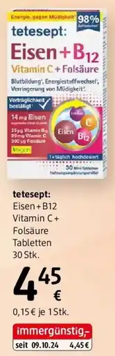 dm tetesept: Eisen + B12 Vitamin C + Folsäure Tabletten Angebot