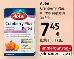 dm Abtei Cranberry Plus Kürbis Kapseln Angebot
