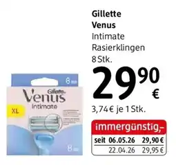 dm Gillette Venus Intimate Rasierklingen 8 Stk. Angebot