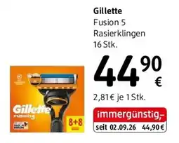 dm Gillette Fusion 5 Rasierklingen 16 Stk. Angebot