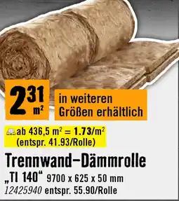 Hornbach KNAUF INSULATION Trennwand-Dämmrolle „TI 140" Angebot