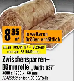 Hornbach KNAUF INSULATION Zwischensparren- Dämmrolle „Unifit 037“ Angebot