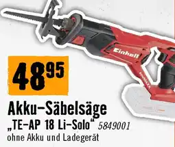 Hornbach Einhell Akku-Säbelsäge TE-AP 18 Li-Solo Angebot