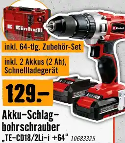 Hornbach Einhell Akku-Schlagbohrschrauber TE-CD18/2Li-i +64 Angebot