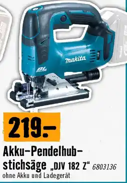 Hornbach Makita Akku-Pendelhubstichsäge „DJV 182 Z“ 6803136 Angebot