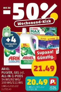 PENNY Ariel pulver, gel od. all-in-1-pods Angebot