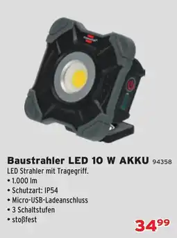 Salzburger Lagerhaus Baustrahler LED 10 W AKKU Angebot