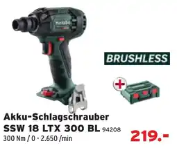 Salzburger Lagerhaus Metabo Akku-Schlagschrauber SSW 18 LTX 300 BL Angebot