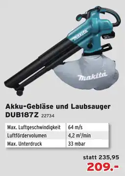 Salzburger Lagerhaus Akku-Gebläse und Laubsauger DUB187Z Angebot