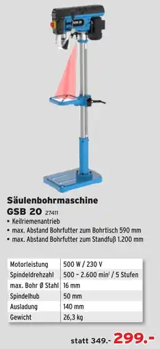 Salzburger Lagerhaus Gude Säulenbohrmaschine GSB 20 Angebot