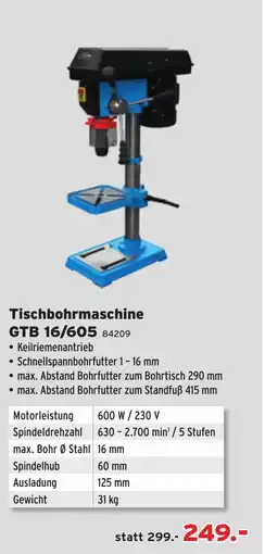 Salzburger Lagerhaus Gude Tischbohrmaschine GTB 16/605 Angebot