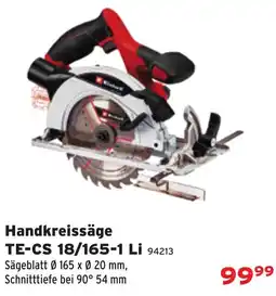 Salzburger Lagerhaus Handkreissäge TE-CS 18/165-1 Li Angebot