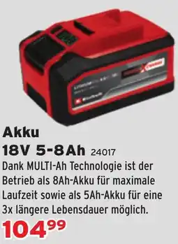 Salzburger Lagerhaus Akku 18V 5-8Ah Angebot