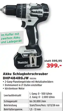 Salzburger Lagerhaus Makita Akku Schlagbohrschrauber DHP484RGJW Angebot