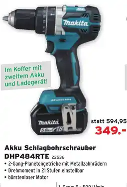 Salzburger Lagerhaus Makita Akku Schlagbohrschrauber DHP484RTE Angebot